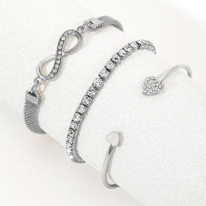 Hete grensoverschrijdende uitverkoop Creatief figuur-8 ontwerp 3-delige mode armbandensets voor meisjes met oneindigheidssymbool - Product Image 3