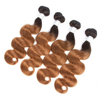 Vendeur en gros Ombre 1b/4/27 Raw Péruvienne 32 40 Pouces Vierge Cheveux Avec 6x6 Fermeture Lumière Pourpre Profonde Vague de Corps Bundles Cheveux
