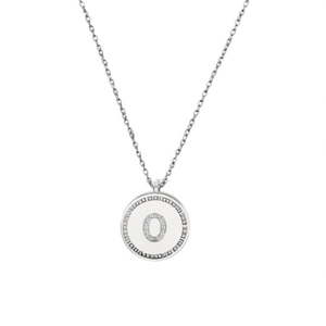 Collana con Ciondolo a Forma di Lettera O con Diamante, Catena da 2 Cm, Gioielleria Raffinata - Product Image 2