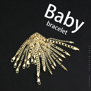 Braccialetto per Bambini in <span class=keywords><strong>Oro</strong></span> 14K, Catena Figaro Regolabile e Resistente, Gioielli Ipoallergenici per Bambini, Vendita all'Ingrosso - Product Image 1