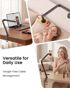 Phone Holder <b>for</b> Desk and Bed Strong Magnetic <b>Tablet</b> <b>Stand</b> Holder with Long Arm 360° Freely Adjustable Rotation Base - Product Image 5