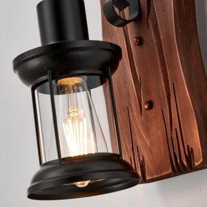 Applique murale vintage en bois sculpté à la main pour cabane en rondins <span class=keywords><strong>de</strong></span> ferme décorative hôtel/villa chambres à coucher lanterne LED blanche chaude - Product Image 4