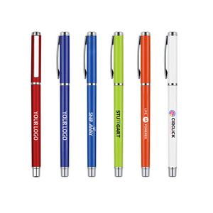Stylo gel en métal promotionnel personnalisé encre gel noire 0.5mm pointe impression UV pour hôtels banques institutions immobilières - Product Image 1