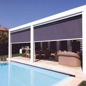 Không thấm nước chống cháy hai lớp Con lăn Màu Rèm bên ngoài ziptrack ngoài trời màn lăn bóng râm - Product Image 4