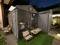 Tiny House WooWild Maison Mobile Intelligente Préfabriquée Modulaire en HDPE Isolée, Étanche et Portable, à Énergie Solaire, pour Entrepôt et Parc