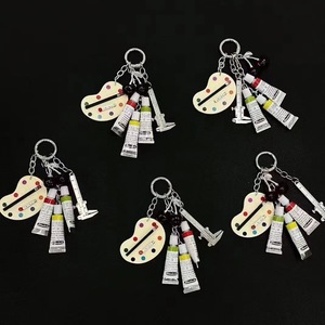 Porte-clés tendance fait main 2026 Coolter, palette de couleurs, pinceau, règle, ornements pour sac, cadeau - Product Image 4