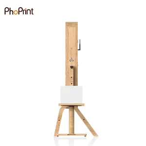 Phoprint bằng gỗ cổ điển tự phục vụ gương ảnh gian hàng với máy in và máy ảnh