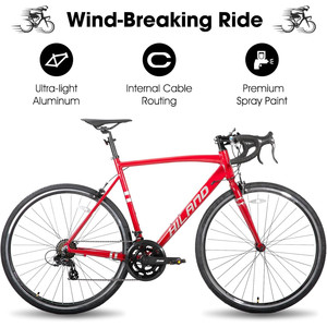 Bicicletta da Strada HILAND 700c a 14 Velocità con Telaio in Alluminio e Freni a Disco - Product Image 5