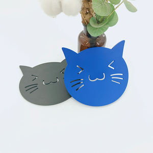 Custom Logo Shaped Silicone PVC Coaster Rubber Drink Mat Non Slip Heat Resistant Cup Pad <b>Table</b> <b>Protector</b> Mat for Coffee Shops - Product Image 3