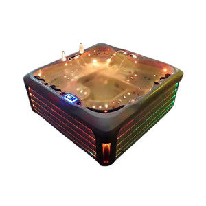 Bain à remous familial de luxe pour 6 personnes, bain à remous extérieur homologué CE, haut-parleur, lumière LED - Product Image 4