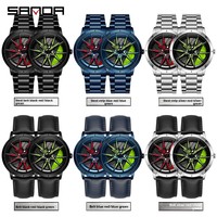 Montre à quartz pour homme Sandar, style influenceur, bracelet en acrylique, design étanche, aiguille tridimensionnelle créative en forme de moyeu de roue