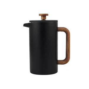 Cafetera Francesa de Acero Inoxidable de Doble Pared con Asa de Madera, Capacidad de 1L, Duradera y de Grado Alimenticio - Product Image 6