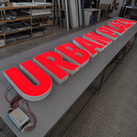 Letras de Canal LED Iluminadas Frontalmente en 3D Personalizadas para Bares y Discotecas, Letras Grandes de Aleación de Aluminio sin Marco para Decoración de Tiendas