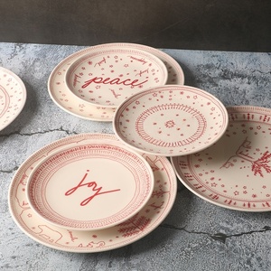 <span class=keywords><strong>D</strong></span>écoration de Noël, vaisselle de Noël sous glaçure, <span class=keywords><strong>assiette</strong></span> pour la maison et <span class=keywords><strong>cadeau</strong></span> - Product Image 1