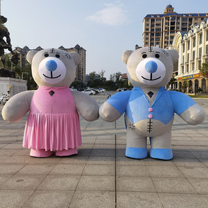 <span class=keywords><strong>Disfraz</strong></span> Inflable de Oso Teddy para Parejas, Traje de Oso Gigante de Dibujos Animados para Desfiles y Eventos - Product Image 4