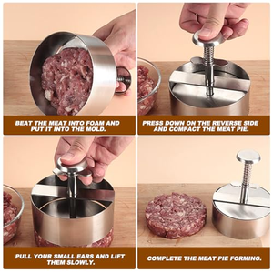 Offre Spéciale : Presse à Burger Réglable en Acier Inoxydable – Accessoire BBQ, Écraseur et Façonneur de Burgers pour Viandes et Volailles - Product Image 4
