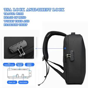 남성 휴대용 캐주얼 배낭 대용량 지퍼 Daypack 보안 암호 잠금 <span class=keywords><strong>USB</strong></span> 충전 포트 노트북 가방 방수 - Product Image 2