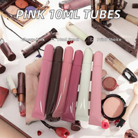 Tubes souples personnalisés de 10 ml en plastique rose brillant avec bouchon à vis pour gloss, baume à lèvres et crème contour des yeux