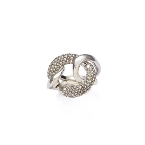 Mode Silber bewegliche Unendlichkeit Pflaster Diamant Hohlband Ring Schmuck Ehering Ring 925 Sterling Silber Unendlichkeit für Frauen