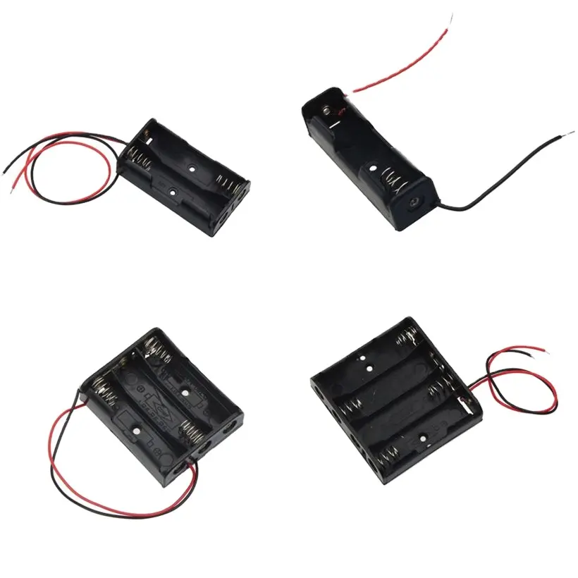 18650 di Plastica Della Batteria di Caso di Immagazzinaggio Box Holder Porta 1 2 3 4 Slot di Modo 3.7V Batterie Fai Da Te Clip di Supporto contenitore Con Filo di Piombo Pin