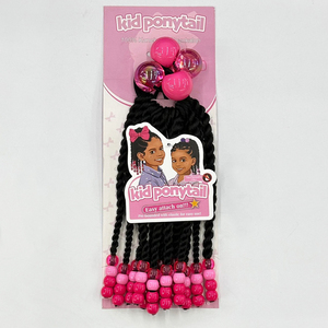 Nuova Collezione: Coda di Cavallo con Trecce Box Braid, Perline e Decorazioni Bobbles da 30mm, Trecce Senegalesi per Bambine - Product Image 4