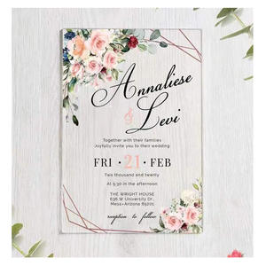 高品质定制您自己的个人生日派对商务毕业卡豪华亚克力婚礼请柬 - Product Image 2