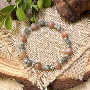 Bracelet en pierre naturelle avec perles de verre colorées, style viral pour la prospérité professionnelle et les réseaux sociaux, garantie de qualité - Product Image 5