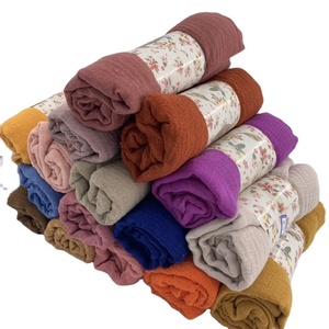 Dernier foulard hijab en coton léger pour femmes, effet froissé - Product Image 1