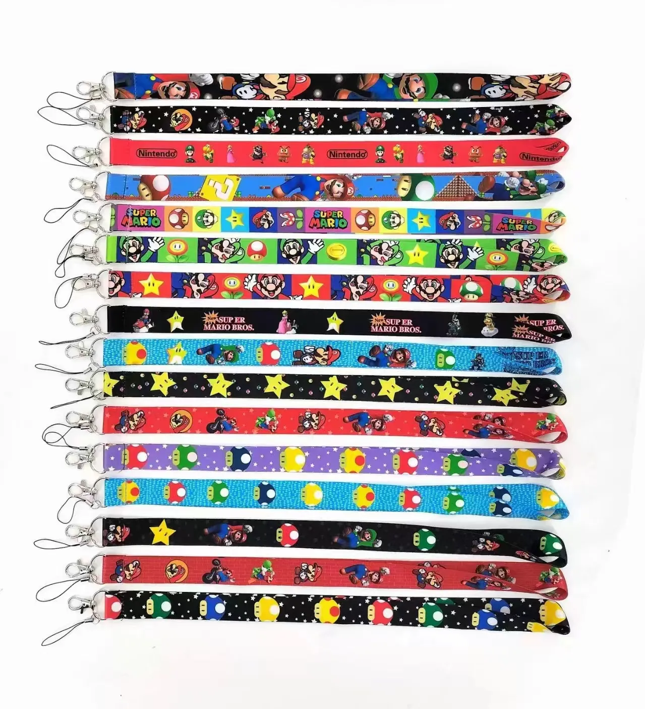 Customized Mari lanyard 2.5cm*45cm ribbon polyester Cartoon Lanyard Mari Bros Neck Strap hanging Key Chains Lanyard