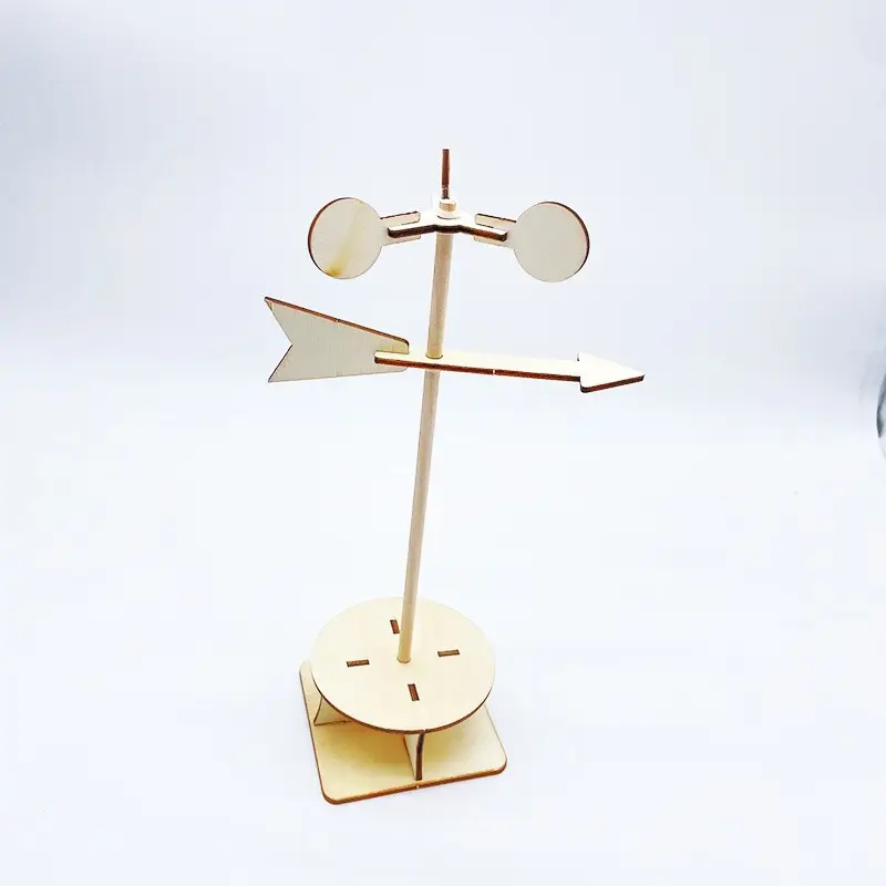 लकड़ी के हाथ का बना DIY पवन फलक वैज्ञानिक प्रयोग मौसम फलक लकड़ी के शिल्प सजावट खिलौने