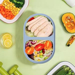Multi-functional New 2-grid silicone bento <b>box</b> container Durable reusable tableware Bento <b>box</b> Foldable <b>lunch</b> <b>box</b> - Product Image 3