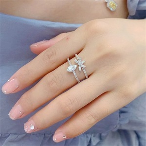 Anello a doppio strato Sweet Marquise per donna, elegante gioiello da dito alla moda - Product Image 2