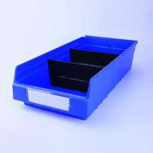 Yellow blue Green Industrial Plastic Storage Shelf Bin Tray with Divider Partition Wholesale for workshop warehouse hospital