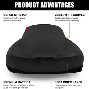 Housse de voiture intérieure respirante lavable à haute élasticité 200gsm housse de voiture en Spandex Super extensible pour le stationnement de voiture - Product Image 3