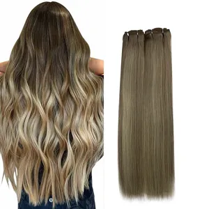 Wholesale European Remy Double Weft Hair Extensions Silky Smooth and Thick End Machine Weft Extensions 100% Human Hair