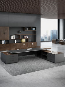 מודרני יוקרתי שולחן עבודה וכיסאות עבודה מחשב שולחן כתיבה הבוס ריהוט משרדי - Product Image 3