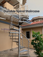 Escalier en colimaçon en acier inoxydable 201/304/316L de qualité supérieure pour terrasse, cour, tour de garde, marches antidérapantes, escalier résistant à la rouille