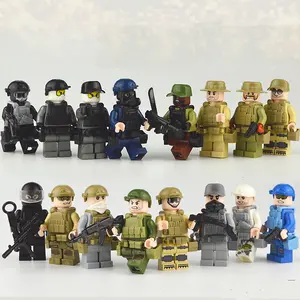 Grosir batu bata blok permainan-Penjualan Laris Amazon Blok Bangunan Figur Mini Tentara Soviet Senjata Militer Senjata Bata Permainan Perang Mainan Anak-anak