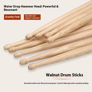 Juego de <span class=keywords><strong>baquetas</strong></span> profesional para adultos y niños, fagot de Jazz 5A y 7A de nogal doméstico para práctica y actuación - Product Image 2