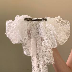 Pince à cheveux nœud papillon surdimensionnée avec perles pour mariage, barrettes pour filles, épingles à cheveux pour femmes, nœud en perles blanches, coiffe de mariée - Product Image 6