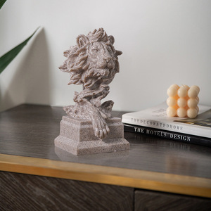 Décoration miniature en résine rétro Witt, tête de lion, décoration créative pour armoire à vin, décoration d'entrée, artisanat, ornements de bureau - Product Image 1