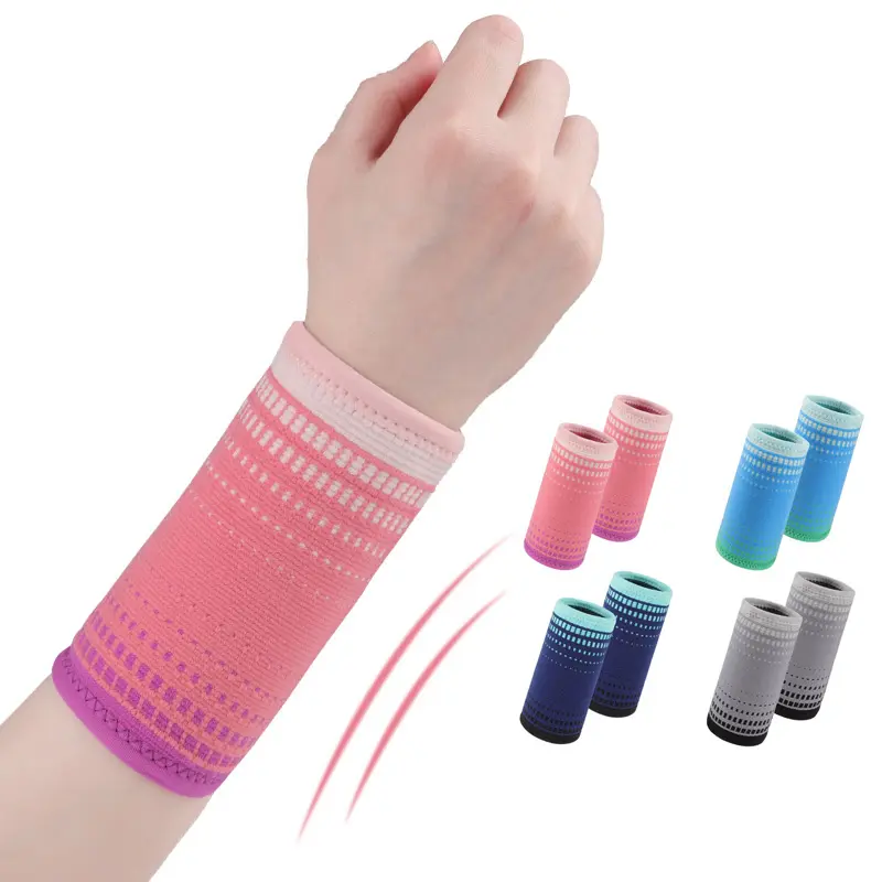 Wholesale Nylon Long Sports Wrist Band Wraps Elastic Wrist Protection Support Brace Band For Badminton Volleyball Workout