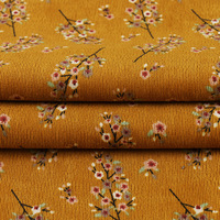 Nouvelle mode polaire douce, matière première en Polyester, Design à rayures extensibles, tissu en velours côtelé imprimé Floral 21W pour la couture de robes