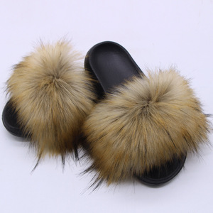 Pantoufles en fourrure colorées <span class=keywords><strong>pour</strong></span> femmes, chaussures plates en fourrure, peuvent être portées en toutes saisons, pantoufles de plage élégantes <span class=keywords><strong>pour</strong></span> femmes, confortables - Product Image 6