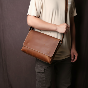 New Genuine <b>Leather</b> Men's Shoulder <b>Bag</b> First Layer <b>Leather</b> Vertical <b>Crossbody</b> <b>Bag</b> Casual Versatile <b>Bags</b> - Product Image 1