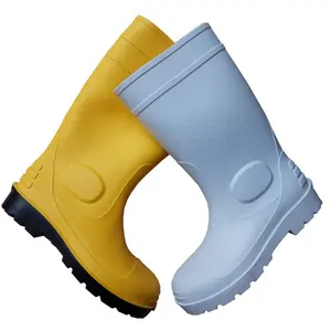 남성용 강철 발가락이있는 PVC 특수 노동 보호 안전 장화