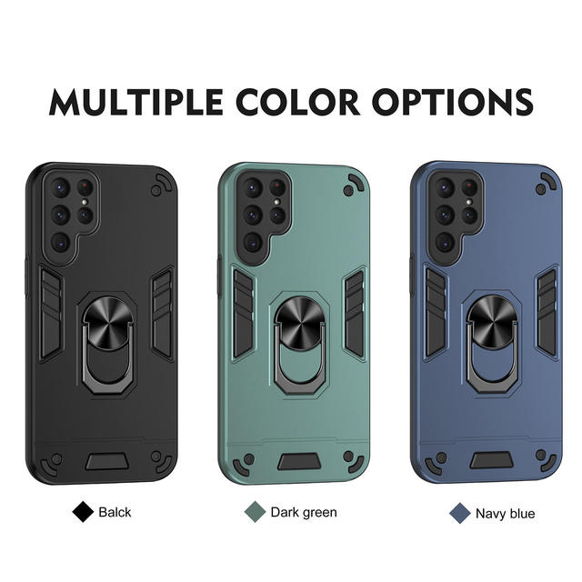 Rugged Cell Phone Case for Samsung Galaxy S26 Ultra S25 Edge S24 S23 FE Ring Holder Kickstand Shockproof Camera Protection Cover