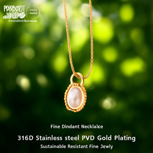 Collier pendentif en acier inoxydable 316L plaqué or PVD, durable, résistant, bijoux fins - Product Image 3