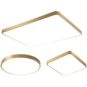 2023 New Modern <b>LED</b> <b>Ceiling</b> <b>Lights</b> Gold Rectangular <b>Round</b> Fixture for Living Rooms & Bedrooms Copper Body AC Power Source - Product Image 5