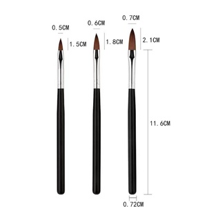 Lot de 3 stylos de sculpture 3D pour nail art, pinceaux à poils en nylon pour motifs floraux et cristaux - Product Image 4